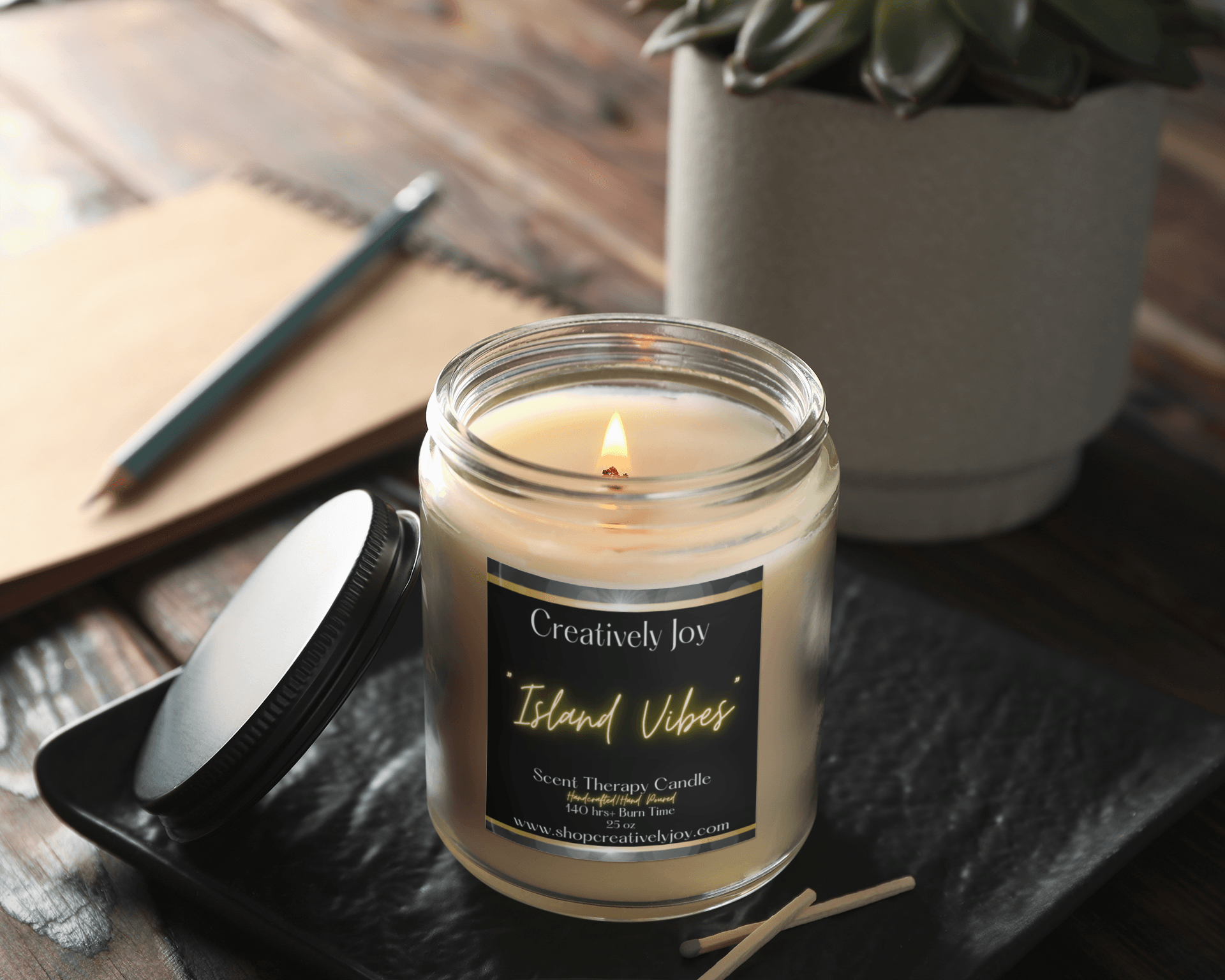 “Island Vibes” Scent Therapy Candle - Creatively Joy, LLC